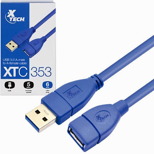 CABLE USB 3.0 A/A MACHO-HEMBRA EXTENSION 1,8 MTS XTECH CABLE USB 3.0 A/A MACHO-HEMBRA EXTENSION 1,8 MTS XTECH