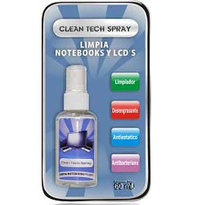 LIMPIA NOTEBOOKS Y LCD CLEAN TECH SPRAY 60ML