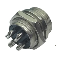 Ficha Conector Gx16 4 Pines Macho Aviacion A Chasis