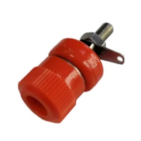 Ficha Banana Hembra Jack Tipo Binding Post A Chasis Rojo