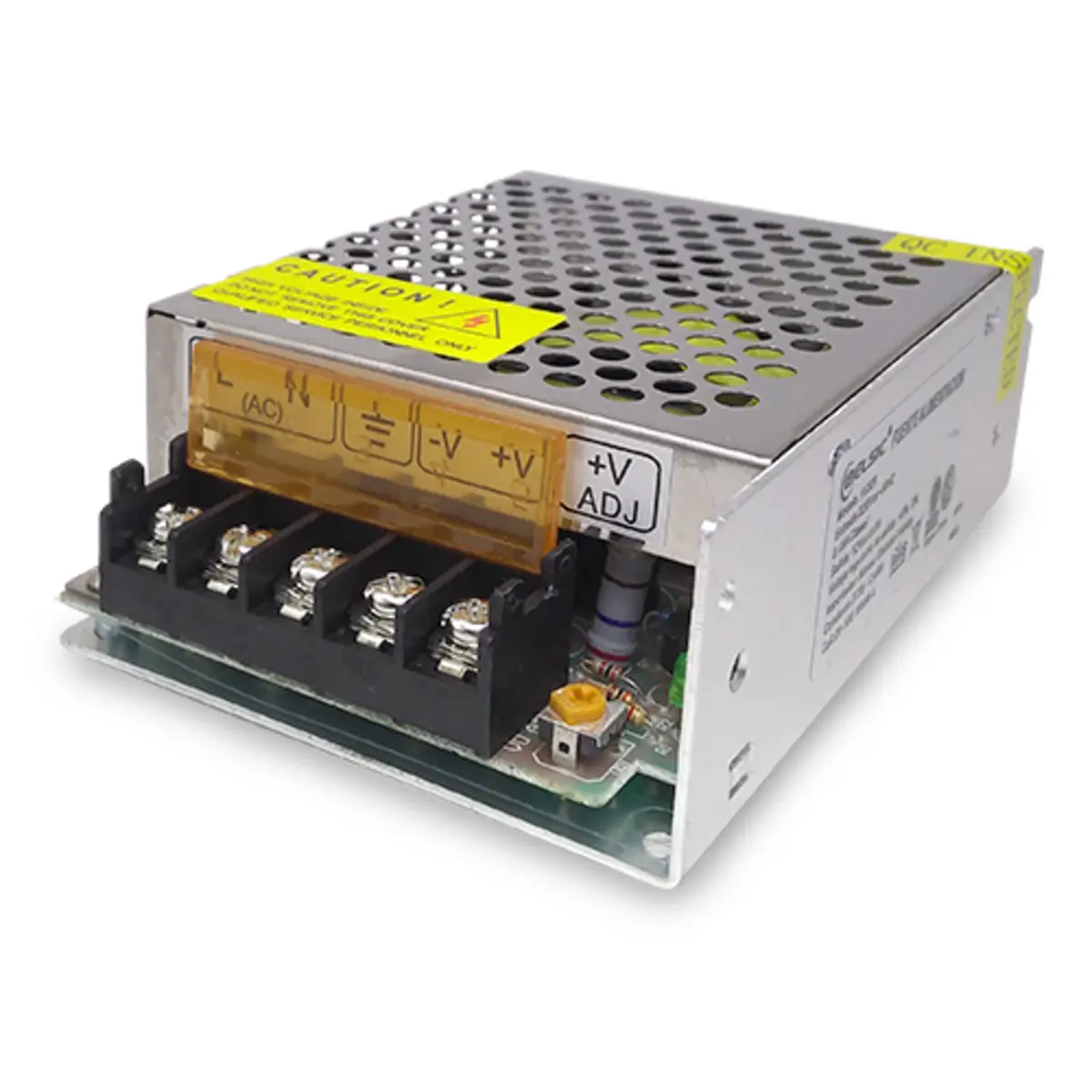 Vista lateral de Fuente Switching 12V 3A Metalica Con Bornera