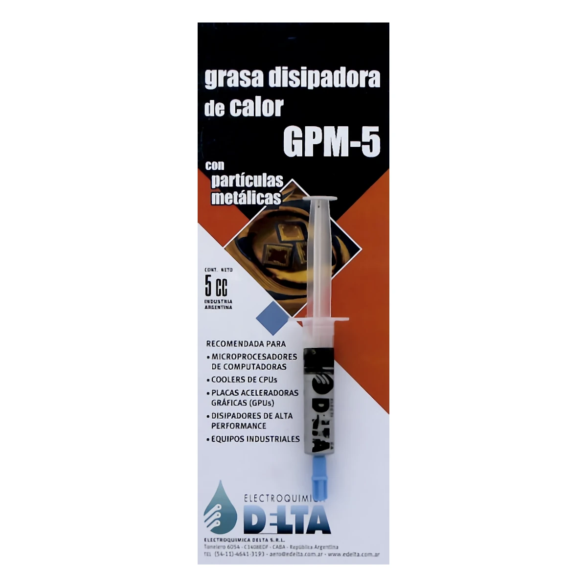 Grasa Disipadora Termica Jeringa 5G Metal Delta Gpm5 Grasa Disipadora Termica Jeringa 5G Metal Delta Gpm5