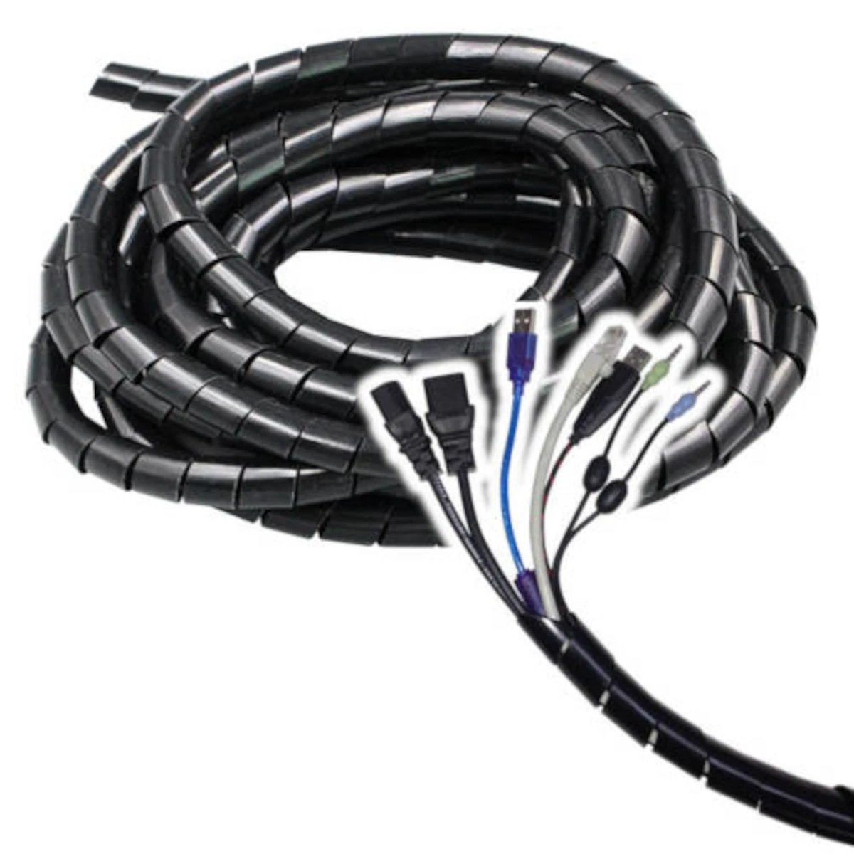 Detalles accesorios de Ordenador De Cables Espiral De 30Mm Diametro X 3M Long