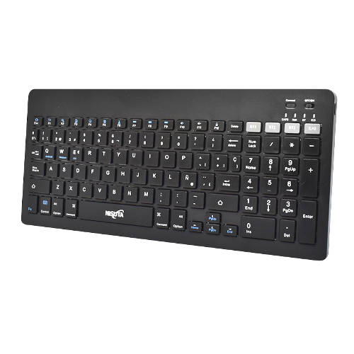 Teclado Nisuta Inalambrico + Bluetooth Compacto Espanol Negro Recargable