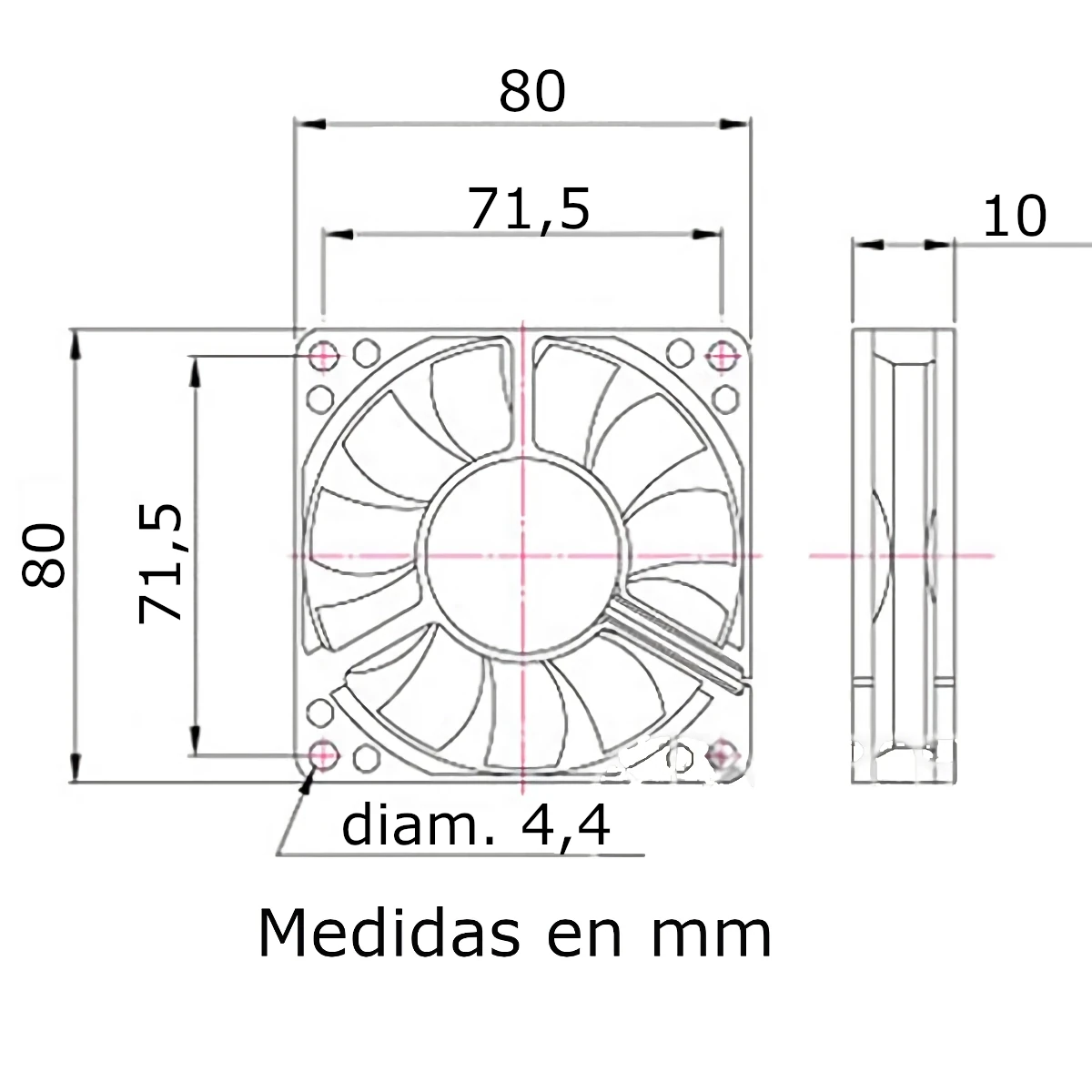 Miniatura 2 de Ventiladores 80x80 mm marca Arwen modelo VD8010HS/3